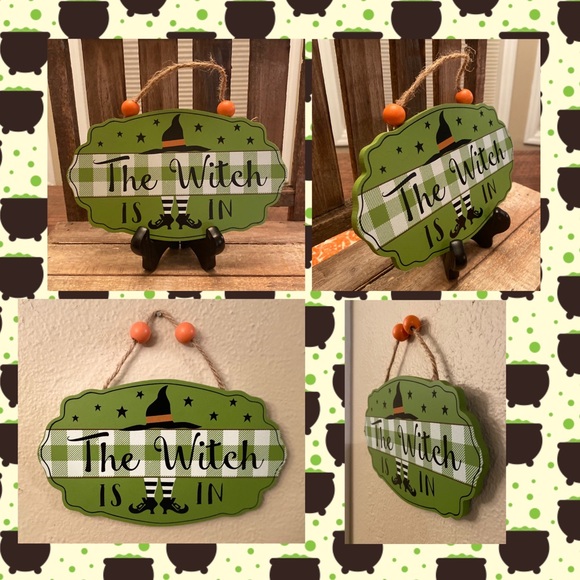 Halloween Witch Kitchen Towels, Witch Tier Tray Decor & Witch Wall Decor Signs - Picture 10 of 16